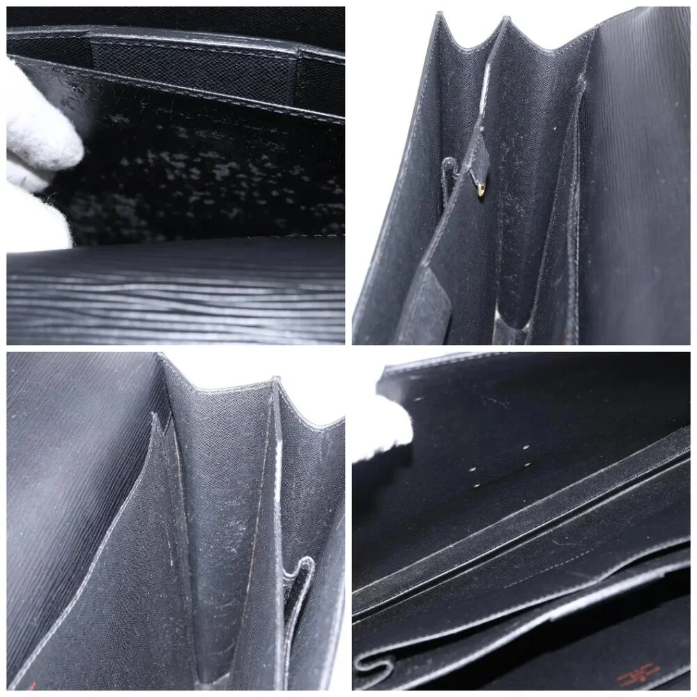 LOUIS VUITTON Epi Serviette Ambassador Business Bag Black M54412 LV Auth BA8580